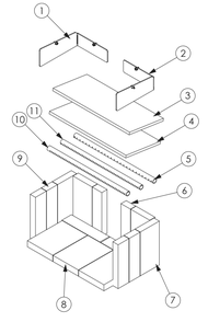 Repair Parts 4 Diagram and Parts List for US1100E-BL  US Stove Company Heating Stove